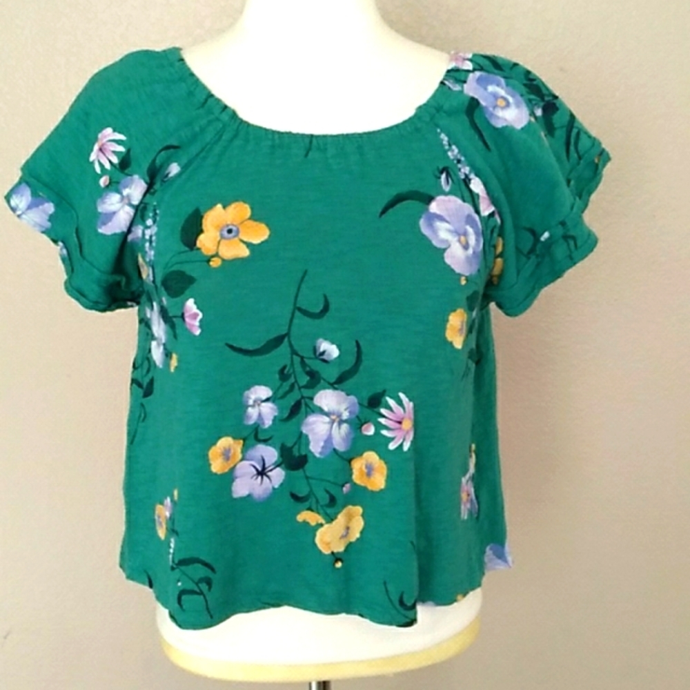 Old Navy 🏵 Girls Short Sleeve Green Blouse